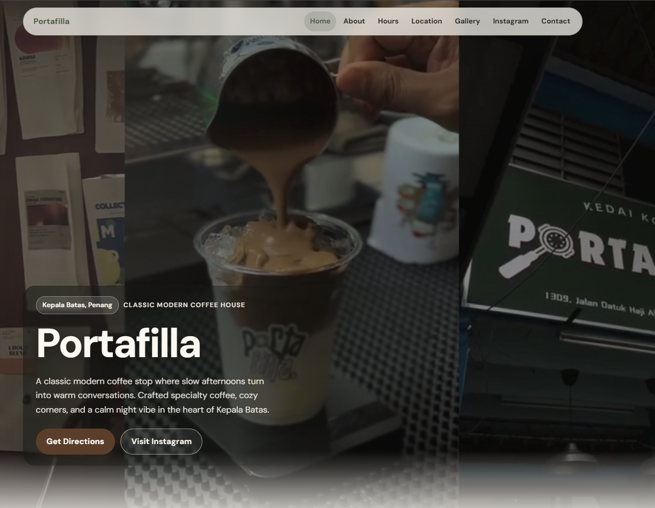 Portafilla Café – F&B Branding & Landing Website